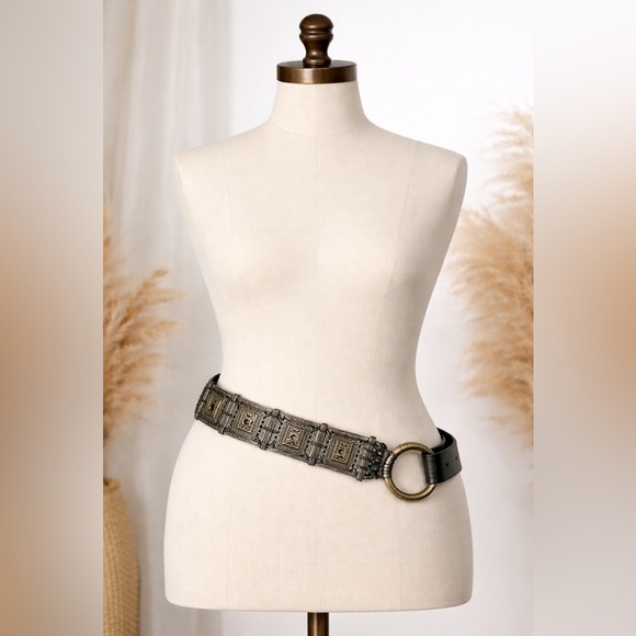 Y2K Leather & Metal Sling Belt | Wear Hip-Slung or Through Loops